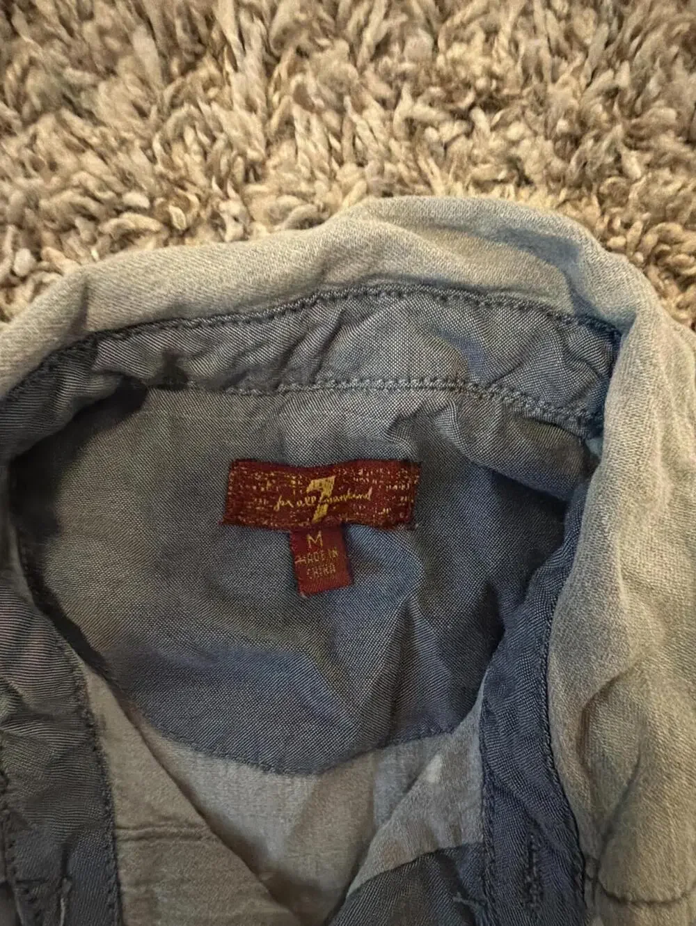 OshKosh B'gosh Boys Shirt Size 10 & 7 For All Mankind Medium Shirt Lot of 2
